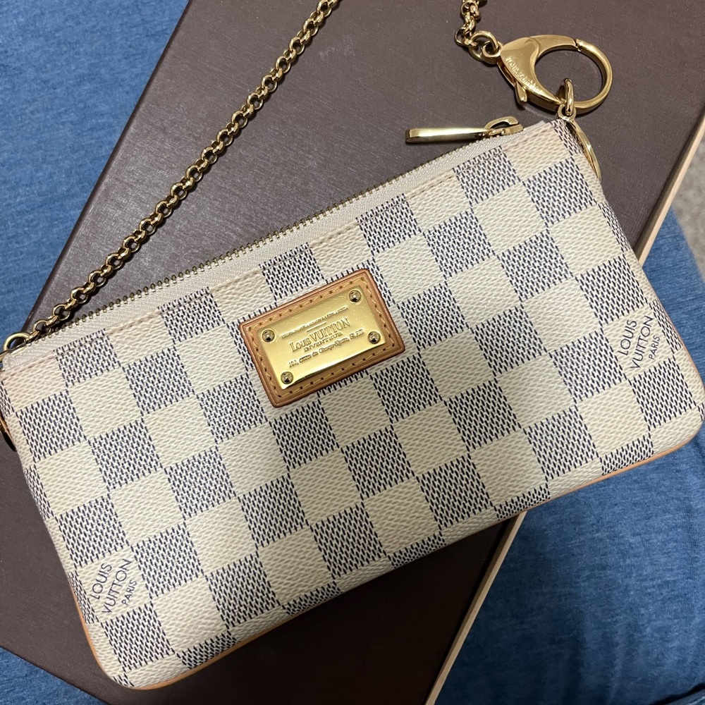 Authentic Louis Vuitton Damier Azur Milla clutch